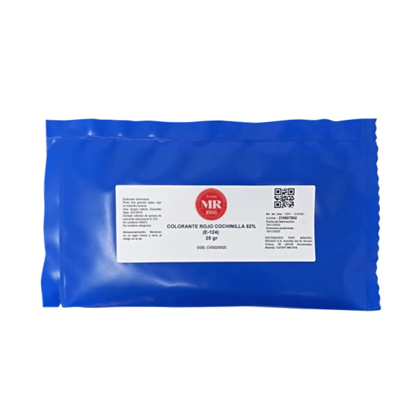 colorante rojo cochinilla 82% (E124)25gr