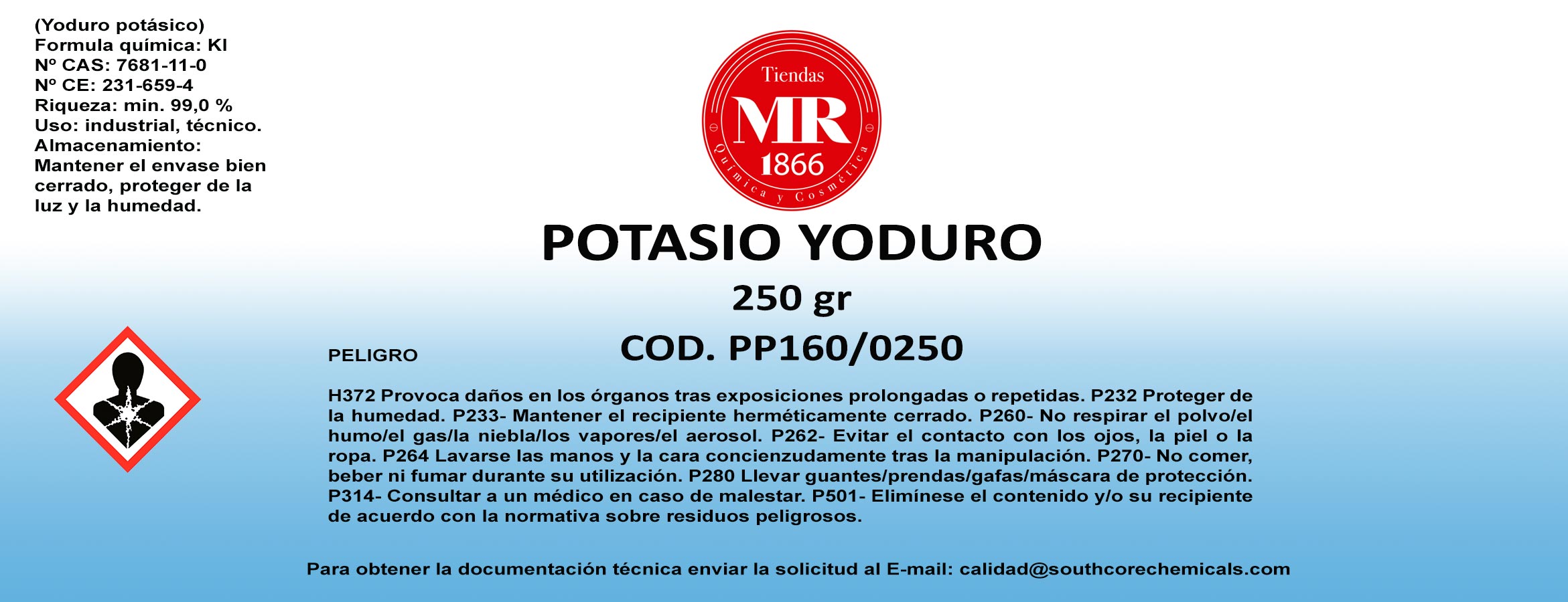 POTASIO YODURO 250gr