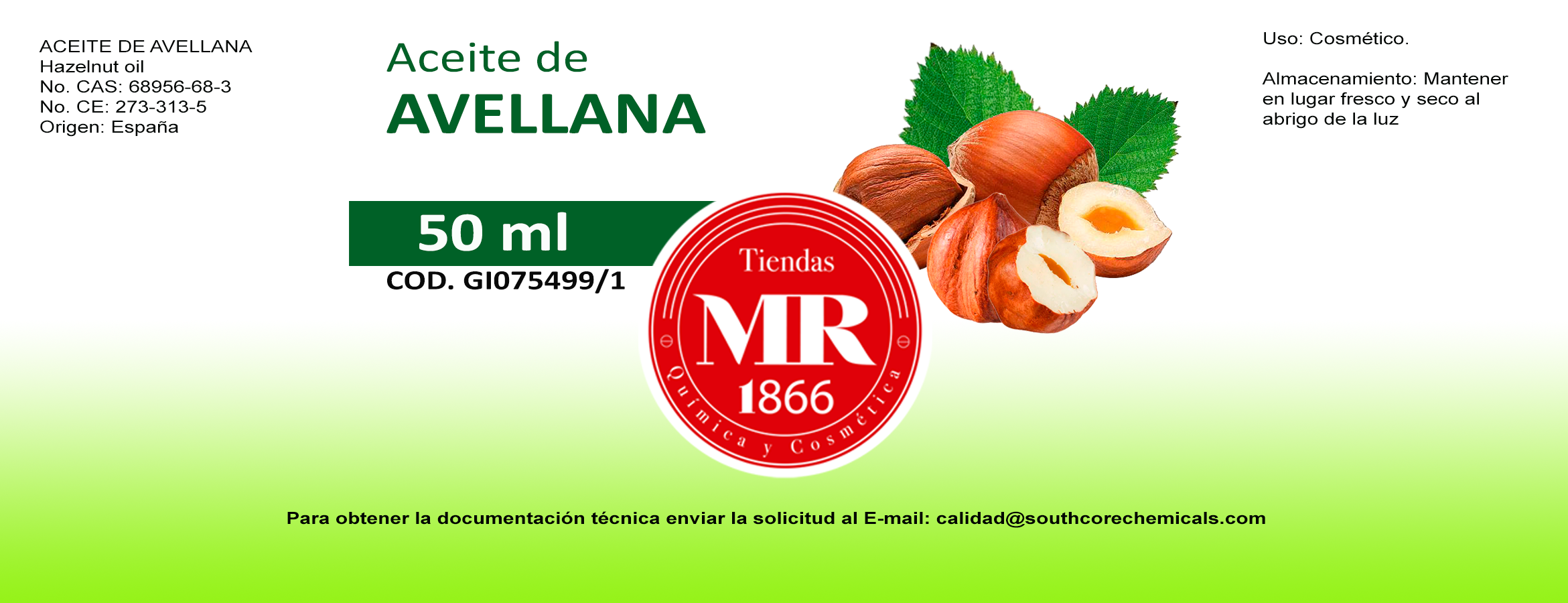 ACEITE DE AVELLANA 50 ml