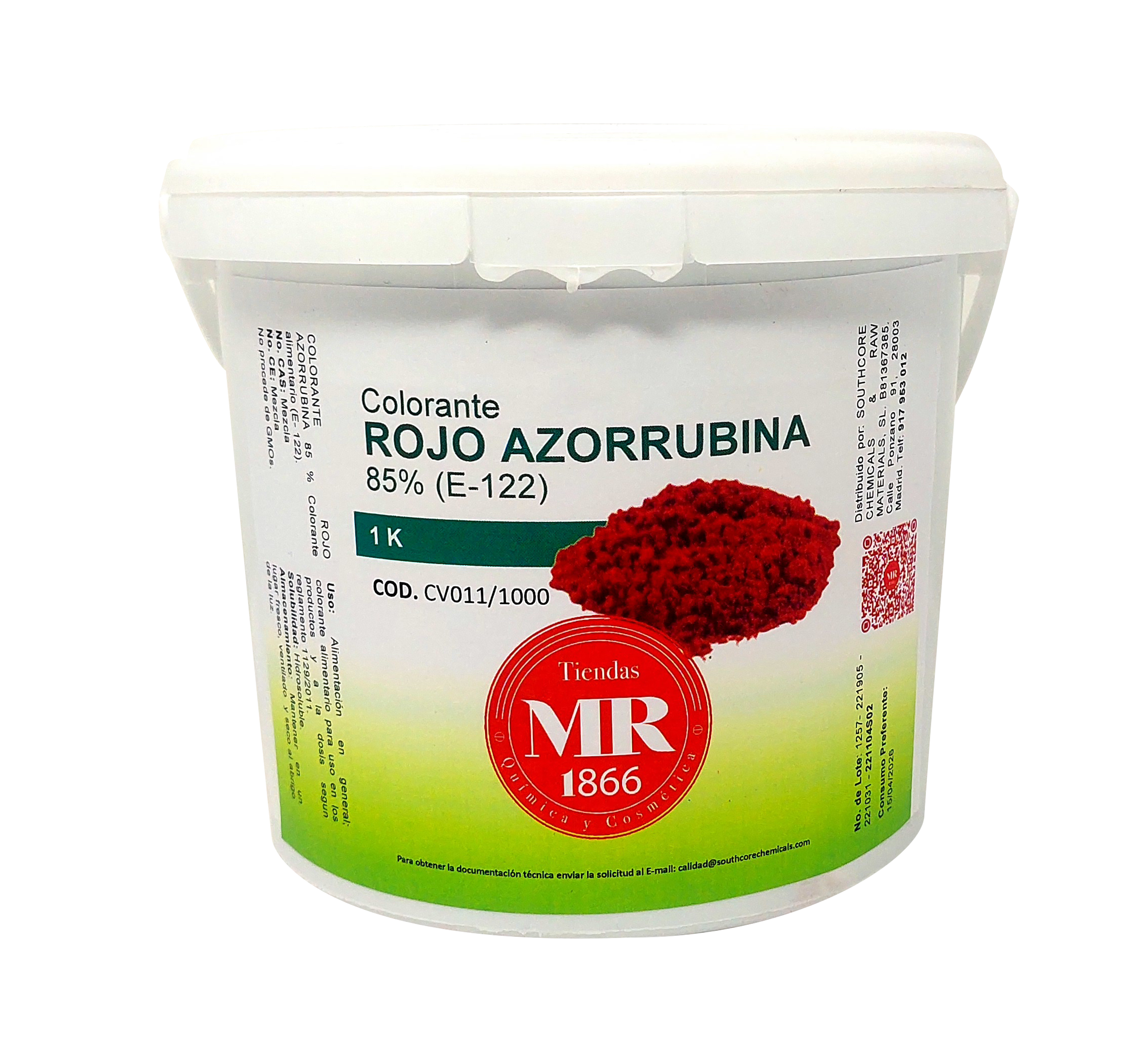 COLORANTE ROJO AZORRUBINA 1 K