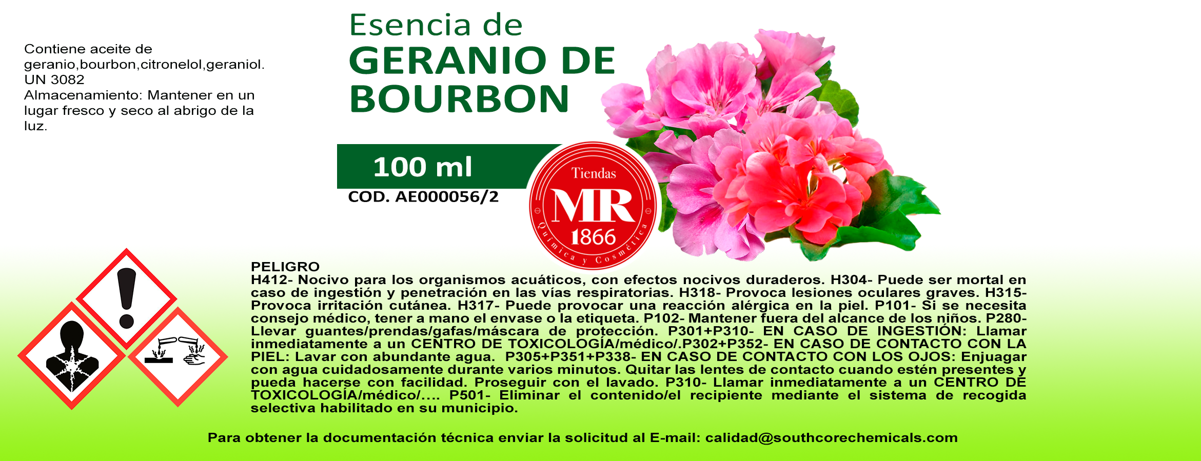 ESENCIA DE GERANIO BOURBON 100 ml