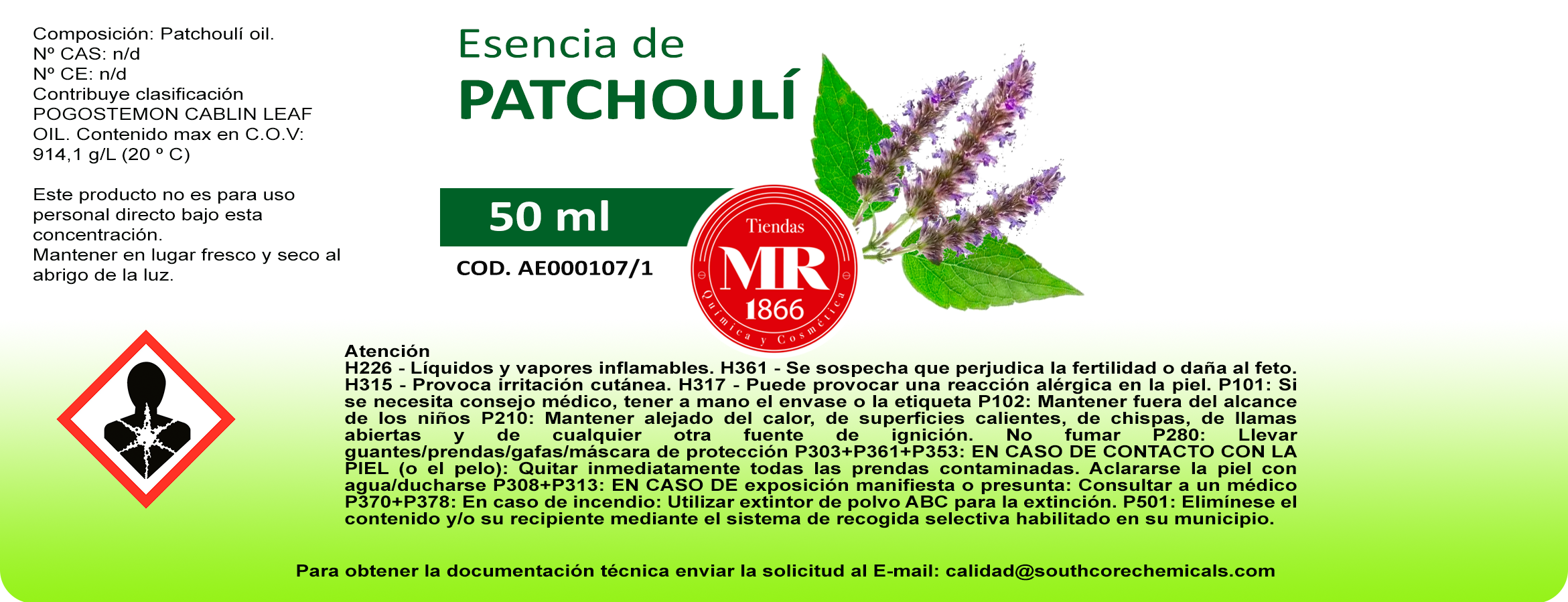 ESENCIA PATCHOULI 50 ml