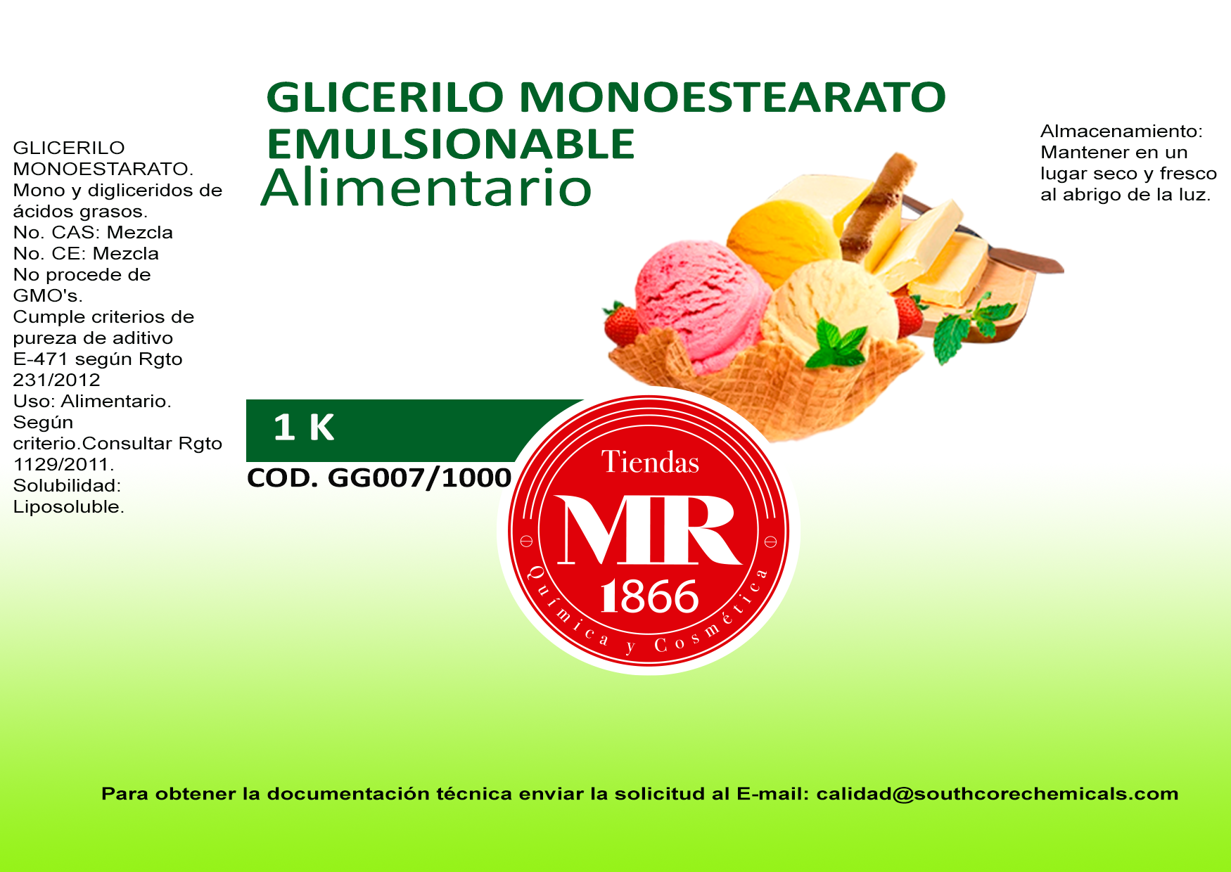 GLICERILO MONOESTEARATO ALIM 1 K