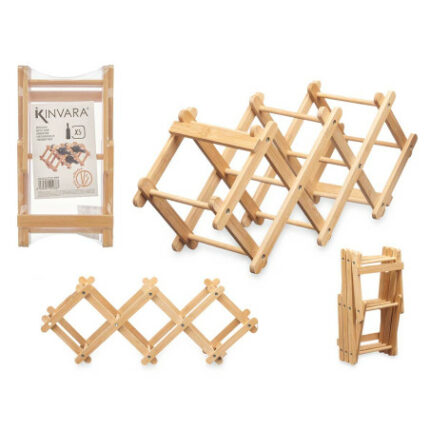 BOX 6 UND ESTANTE PLEGABLE DE BAMBÚ PARA BOTELLAS