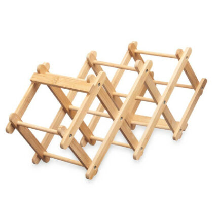 ESTANTE PLEGABLE DE BAMBÚ PARA BOTELLAS