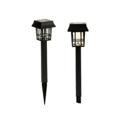LUZ SOLAR DE JARDÍN PLÁSTICA CUADRADA NEGRA