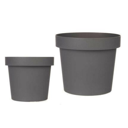 MACETA PLASTICO GRIS 14CM DIAM