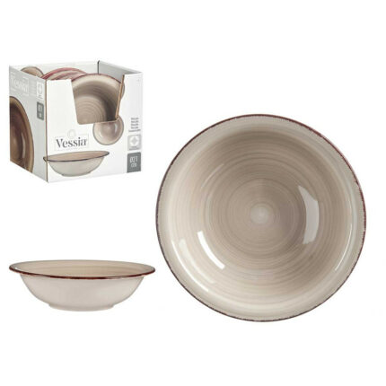 PLATO HONDO GRES TIERRA CON BORDE 20,5CM