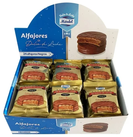 CAJA 24 UNIDADES ALFAJORES CHOCOLATE MARDEL 50GR