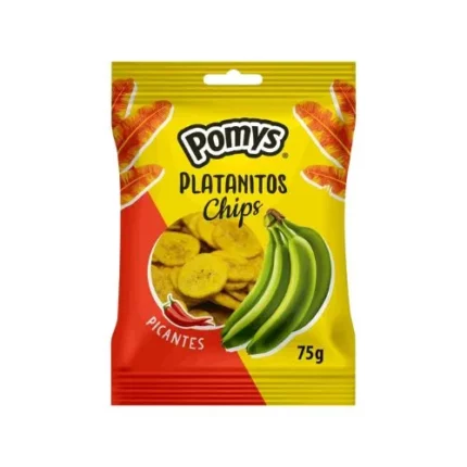 PACK 15 UNIDADES POMYS PLATANITOS CHIPS PICANTE 75GR