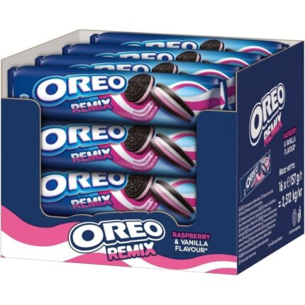 OREO REMIX RASPBERRY & VANILLA 157GR 16 UNIDADES