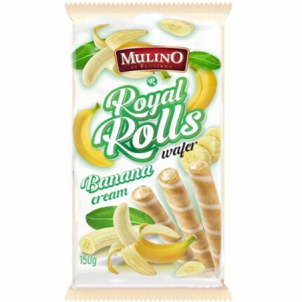 PACK 16 UNIDADES ROYAL ROLLS PLATANO 150GR BARQUILLO