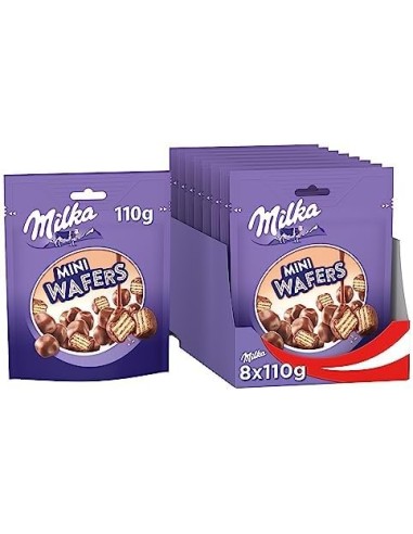 MILKA CHOCO MINI WAFERS 110GR 8 UNIDADES