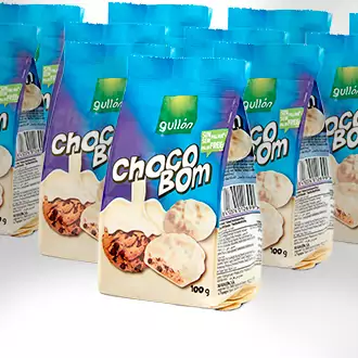 CAJA 12 UNIDADES GULLON CHOCO BOM BLANCO (12x100GR)