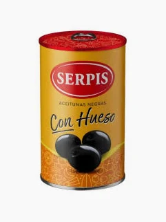 CAJA 12 UNIDADES SERPIS ACEITUNA NEGRA C/HUESO 300GR