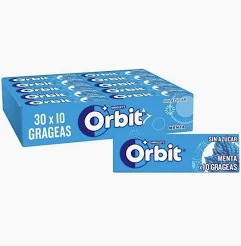 CAJA 30 PAQUETES ORBIT MENTA PEPPERMINT (30X14GR)