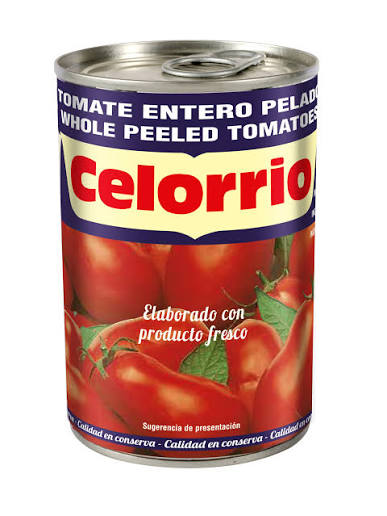 CAJA 24 UNIDADES CELORRIO TOMATE ENTERO LATA 390GR